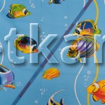 Вафельное полотно (Ткань полотенечная) - Рыбки (ширина 150 см)